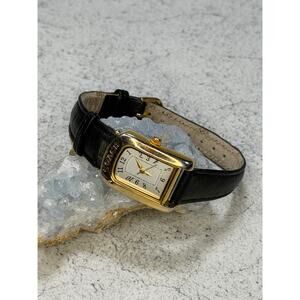 Coach W501 leather watch black and goldtone